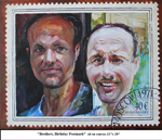 Brothers-Birthday Postmark-1, Oil on Canvas